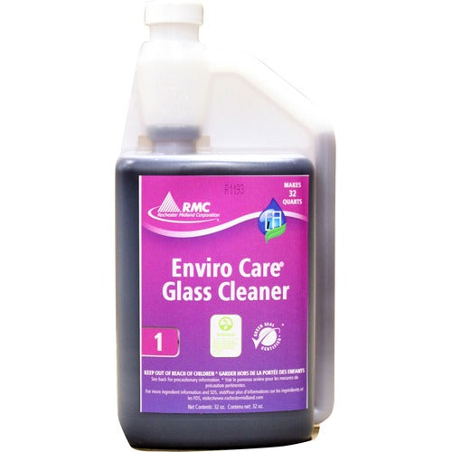 Rochester Midland Corporation  Glass Cleaner, Bio Based, Measurement Sys, 32 oz, Purple