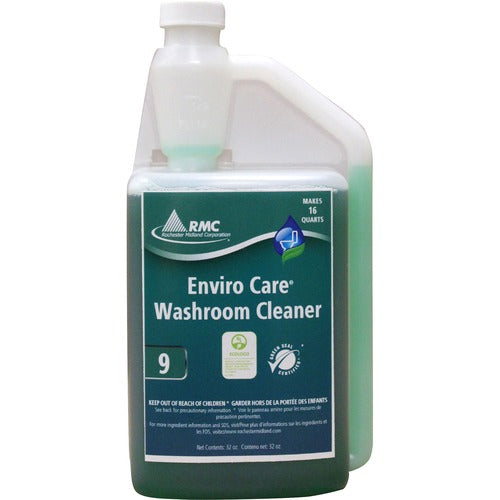 Rochester Midland Corporation  Cleaner, f/Washroom, Bio-based, Mild Acid, 32oz, Blue
