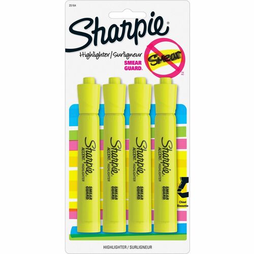 Newell Brands  Major Accent Highlighter, Chisel Point, 4/PK, Yellow