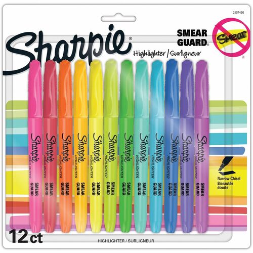Newell Brands  Pocket Accent Highlighter, Fine Point, 12/ST, Assorted