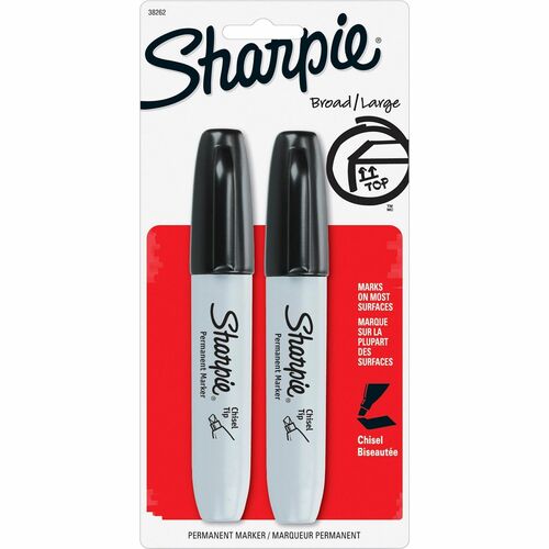 Newell Brands  Sharpie Marker, Chisel Tip, 2/PK, Black