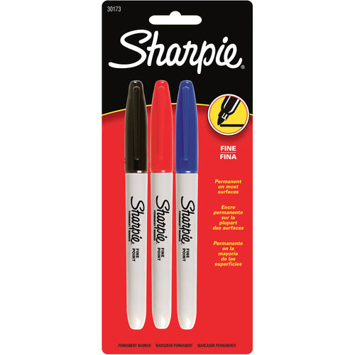 Newell Brands  Permanent Markers, Sharpie, Fine Point, 3/PK, Assorted