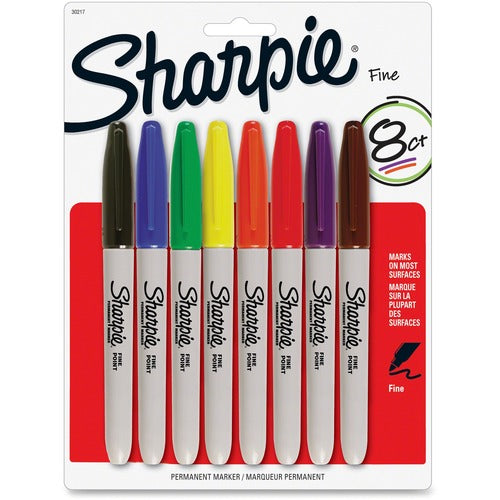 Newell Brands  Permanent Marker, Sharpie, Fine Point, 8/PK, Assorted