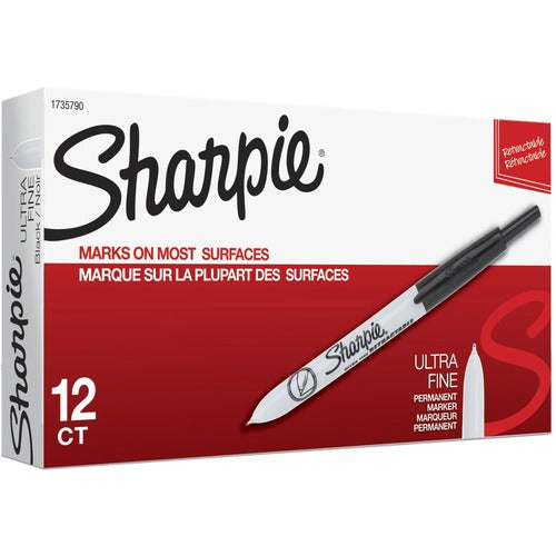 Newell Brands  Sharpie Markers, Retractable, Ultra Fine, Black