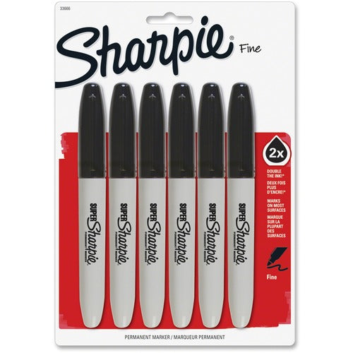 Newell Brands  Permanent Marker, Fine Tip, Fade Proof, 6/PK, Black