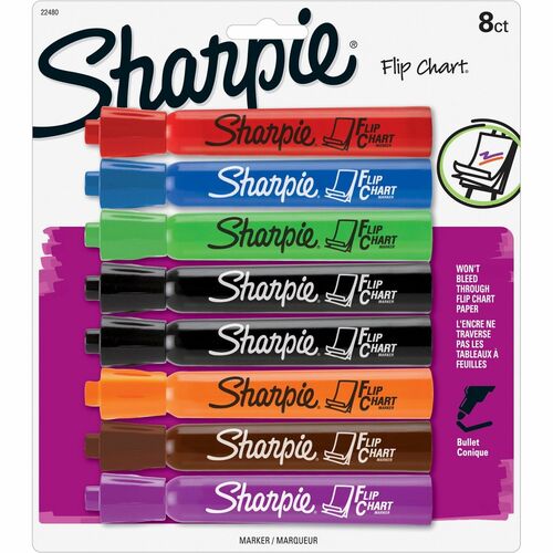 Newell Brands  Flip Chart Marker, Bullet Point, 8/PK, Assorted
