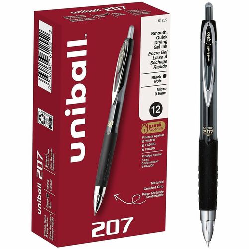 uni-ball Corporation  Gel Micro Pen, Retractable, Refillable, 0.5mm, Black Ink