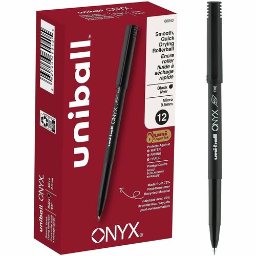 uni-ball Corporation  Rollerball Pen,Nonrefillable,0.5mm,Black Ink/Barrel