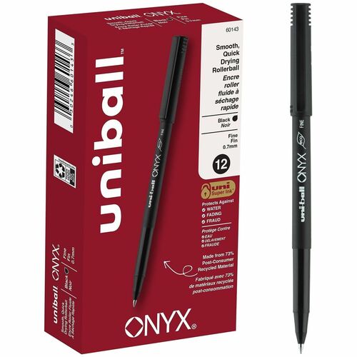 uni-ball Corporation  Rollerball Pen,Nonrefillable,0.7mm,Black Ink/BK Barrel