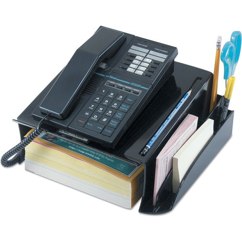 Universal  Recycled Telephone Stand and Message Center, 12.25 x 10.5 x 5.25, Black