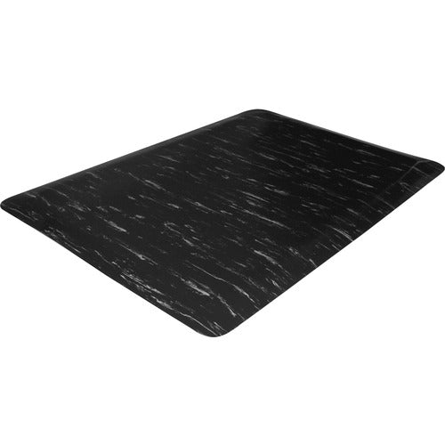 Genuine Joe  Mat,Anti-Fatigue,Marble Top,2'x3'x1/2', Black Marble-GJO71211