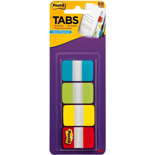 3M  Post-it Tabs,1"x1.5", 88/PK, AST