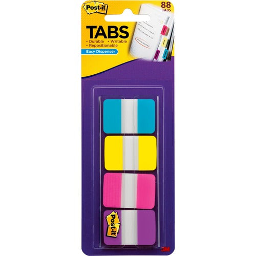 3M  Post-it Tabs,1"x1.5", 88/PK, AST