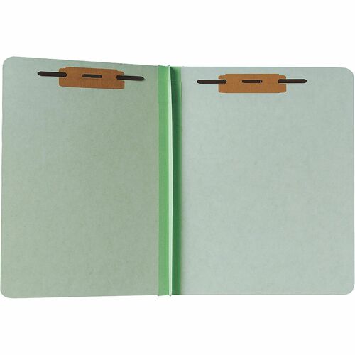 SKILCRAFT  Fastener Folders,Pressbrd,Full Tab,1" Exp, Ltr,100/BX,LtGN