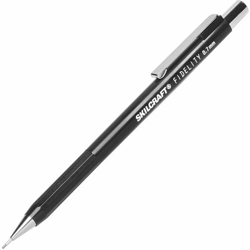 SKILCRAFT  Mechanical Pencils, Medium Pt, 1 Dozen, Black Barrel