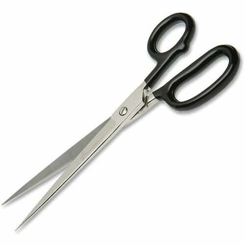 SKILCRAFT  Pointed Scissors, Steel,4-5/8"Cut Length, Str.,9",BK/SR