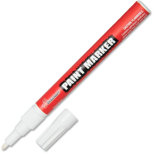 SKILCRAFT  Paint Markers, No Rubber Grip, Fine Point, White