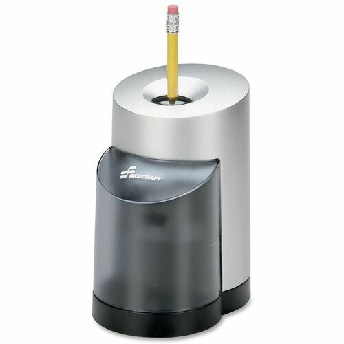 SKILCRAFT  Electric Pencil Sharpener, 5-3/4"x3-3/4"x6-1/5", BK/SR