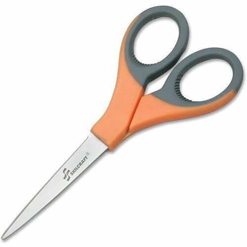 SKILCRAFT  Sewing Scissors, Grip, 3" Cut, 6-1/2"L, OE/GY