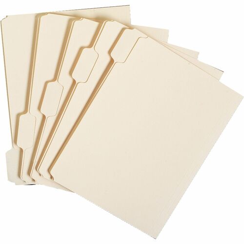 SKILCRAFT  File Folders,3/4" Expansion,1/5-Cut,Letter,100/BX, Manila