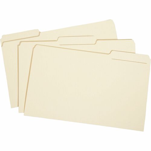SKILCRAFT  File Folders,3/4" Expansion,1/3-Cut,Legal,100/BX, Manila