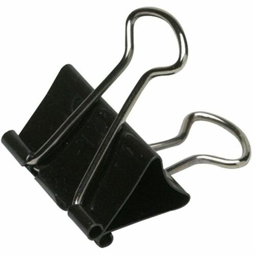 SKILCRAFT  Binder Clip, Steel, 1" Capacity, Large, 1 Dozen, BK/SR
