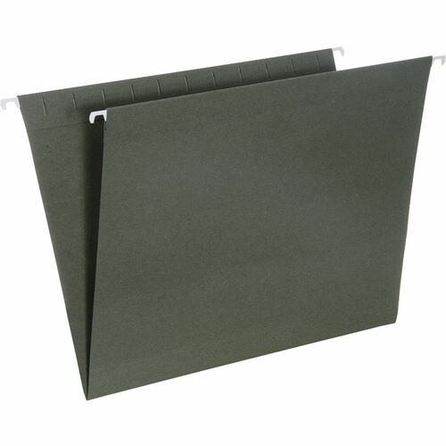 SKILCRAFT  Hanging File Folders, No Tabs, Letter-size, 25/Box, Green