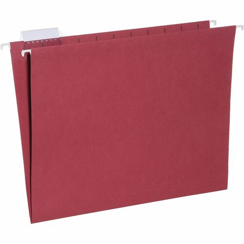 SKILCRAFT  Hanging File Folders, 1/5 Cut, Letter-size, 25/Box, Red