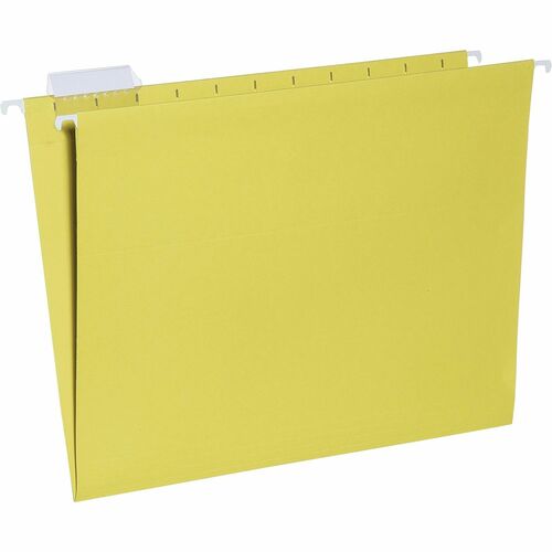 SKILCRAFT  Hanging File Folders, 1/5 Cut, Letter-size, 25/Box, Yellow