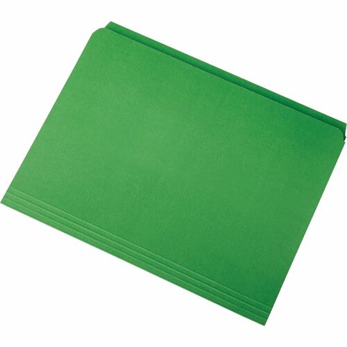 SKILCRAFT  File Folders, Straight Cut, Ltr, 11pt, 100/BX, GN