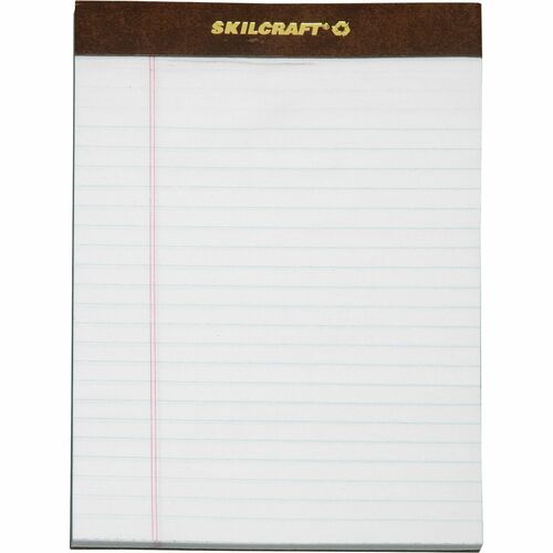 SKILCRAFT  Writing Pad, Junior, Ruled, 50 Sheet/Pad, 5"x8", WE