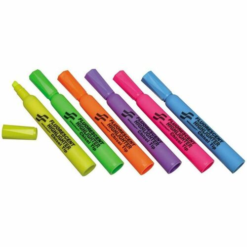 SKILCRAFT  Highlighter,Chisel Tip,Large,6/ST,Fluorescent AST