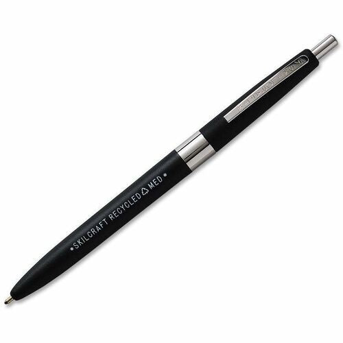 SKILCRAFT  Ballpoint Pens, Retractable, Medium Point, 1 Dozen, BK Ink