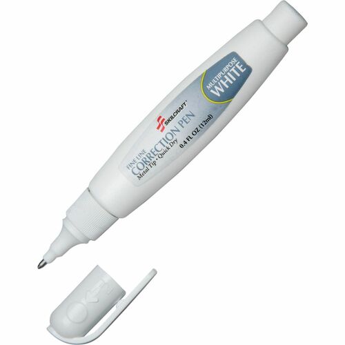 SKILCRAFT  Correction Pen, Multipurpose, Fine-Line, White