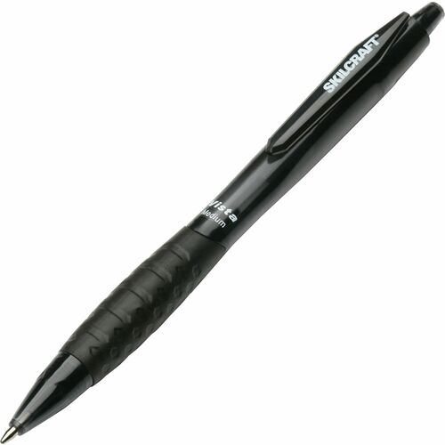 SKILCRAFT  Ballpoint Pen, Refillable, Medium Point, 1 Dozen, Black Ink