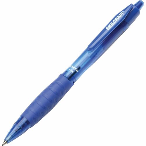 SKILCRAFT  Ballpoint Pen, Refillable, Fine Point, 1 Dozen, Blue Ink