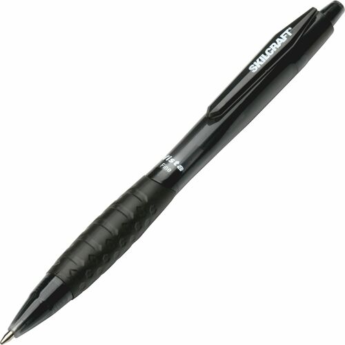 SKILCRAFT  Ballpoint Pen, Refillable, Fine Point, 1 Dozen, Black Ink