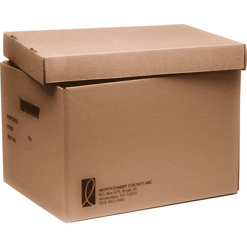 SKILCRAFT  Storage Box,w/Removable Lid, 12"x15"x10",25/BD,Kraft