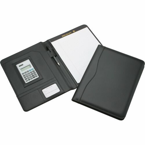 SKILCRAFT  Calculator Portfolio, Writing Pad, 9-3/4"x3/4"x12-3/4", BK