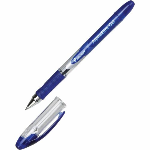 SKILCRAFT  Gel Pen, 0.7mm, 1 Dozen, CL Barrel/Blue Ink