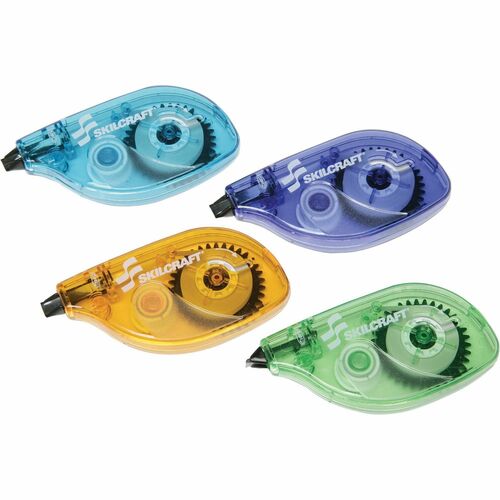 SKILCRAFT  Correction Tape,Single Line,10 Meters,4/PK,WE Tape/AST