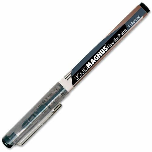 SKILCRAFT  Rollerball Pen, 0.5mm, Micro Point, 1 Dozen, Black Ink