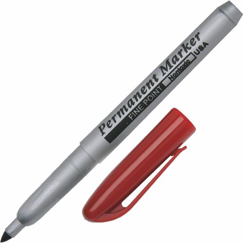 SKILCRAFT  Permanent Marker, Fine Point, 1 Dozen, Red Ink