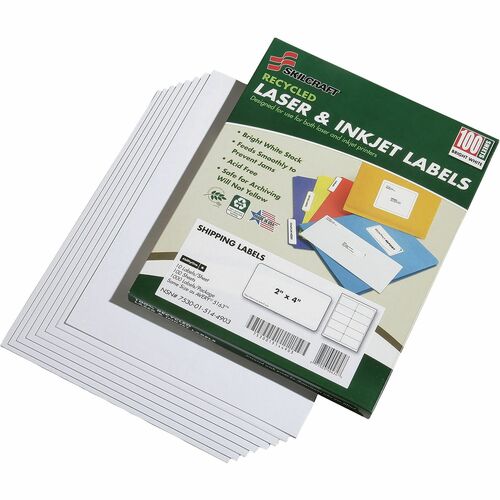 SKILCRAFT  Printer Shipping Labels,2"x4",1000/BX,WE