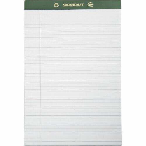 SKILCRAFT  Writing Pads, Legal, 50Sht/PD, 8-1/2"x14", 1 Dozen, WE