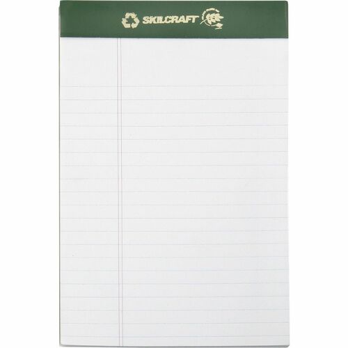 SKILCRAFT  Writing Pad, Jr. ,50Sht/PD, 5"x8", 1 Dozen, WE