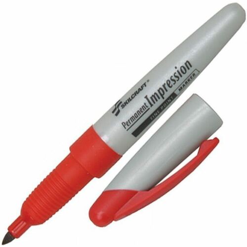 SKILCRAFT  Permanent Markers, Fine Tip, 1 Dozen, RD