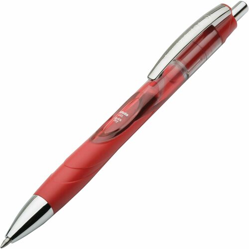 SKILCRAFT  Refillable Gel Pen, Grip, 0.7mm, Medium Pt,1 Dozen, RD Ink
