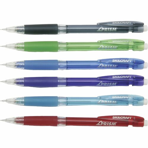 SKILCRAFT  Mechanical Pencil, Grip, Fine, 0.5mm, 1 Dozen, AST
