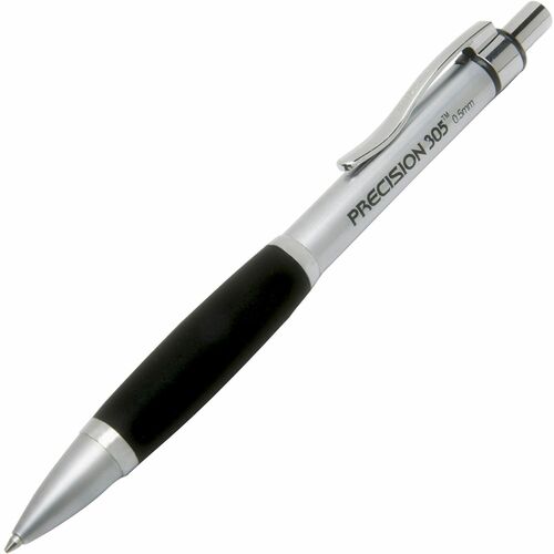 SKILCRAFT  Mechanical Pencil, Grip, Metal, 0.5mm, 6/PK, SR/BK